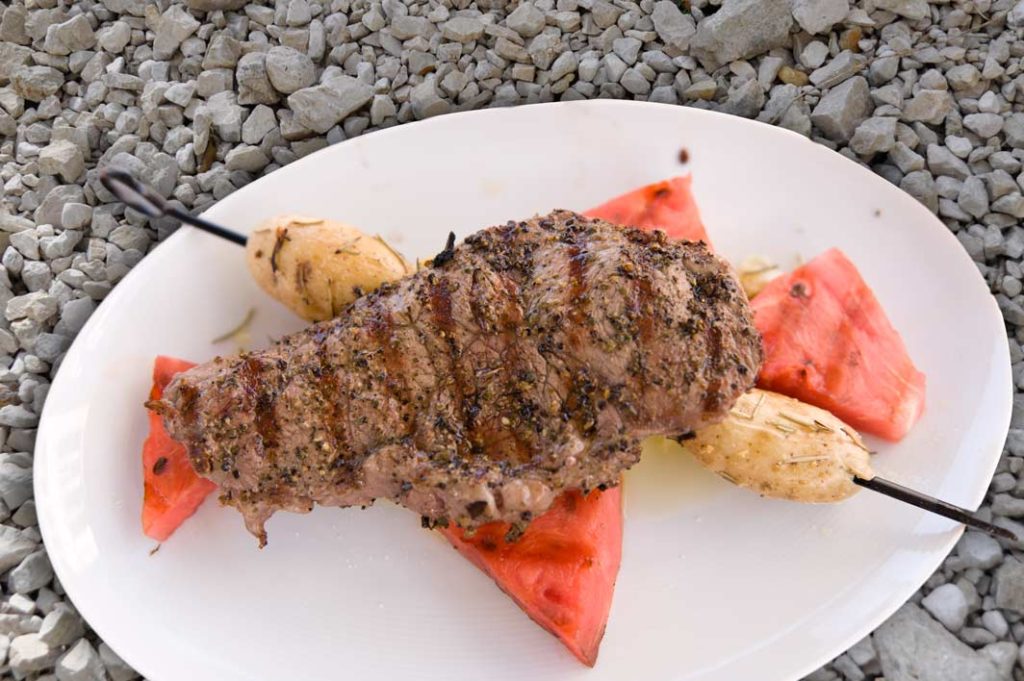 Roastbeef mit gegrillter Wassermelone